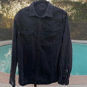 Men’s Zara Denim Shirt Dark Gray Medium